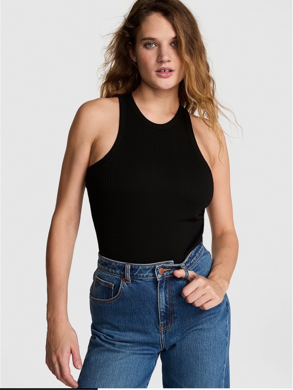 VS PINK Multi Rib Tank NWT S